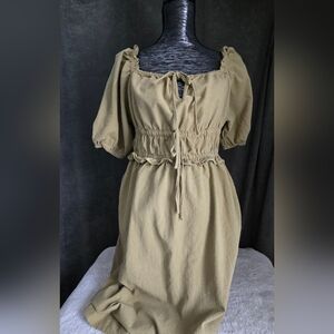 Elegant Olive Green Women's Dress
